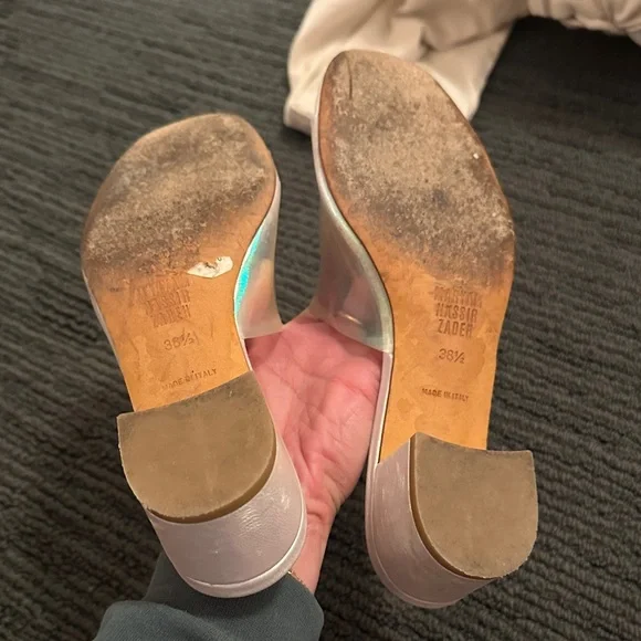 Maryam Nassir Zadeh Transparent and Iridescent Block Heeled Mules - Picture 5 of 5